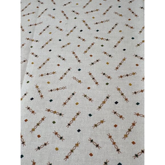 "Wit And Wisdom" Cotton Fabric by Kim Diehl for Henry Glass 18x44" Beige w/ Brow - Picture 1 of 5